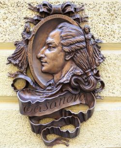 40385337 - bronze statue of casanova in lviv. ukraine