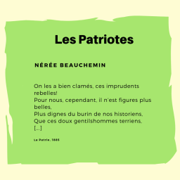 Madame lit « Les Patriotes »